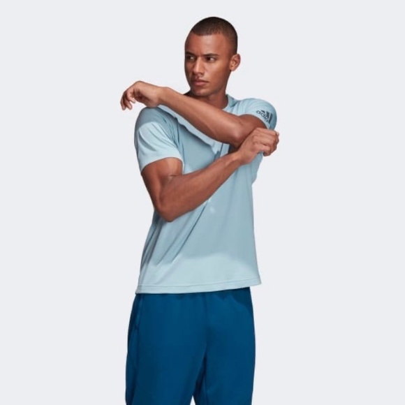 LAST ONE!! New Adidas Mens Freelift Climachill Tee Light Blue Size Medium - Picture 4 of 14
